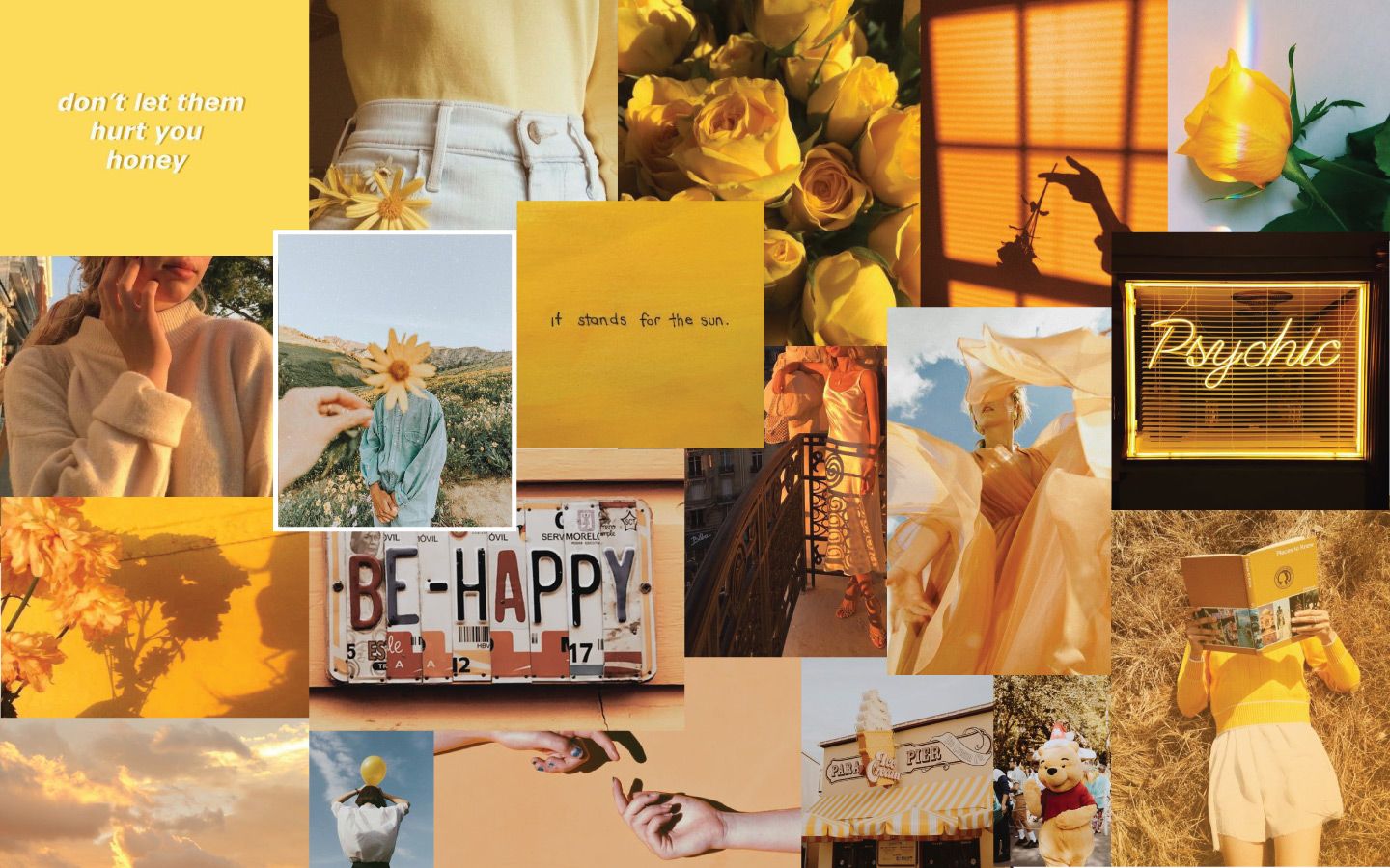 Yellow Aesthetic Collage Wallpapers