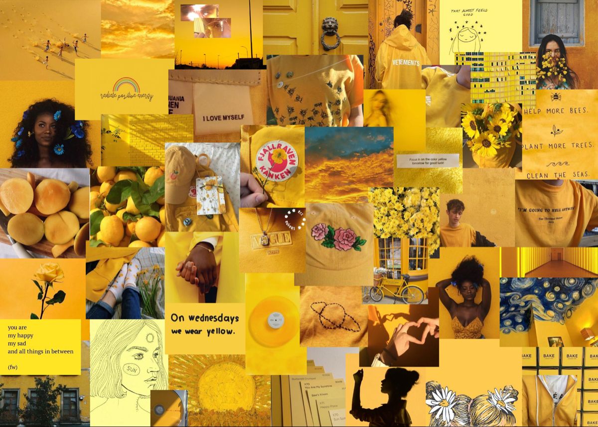 Yellow Aesthetic Photo Collage Wallpapers