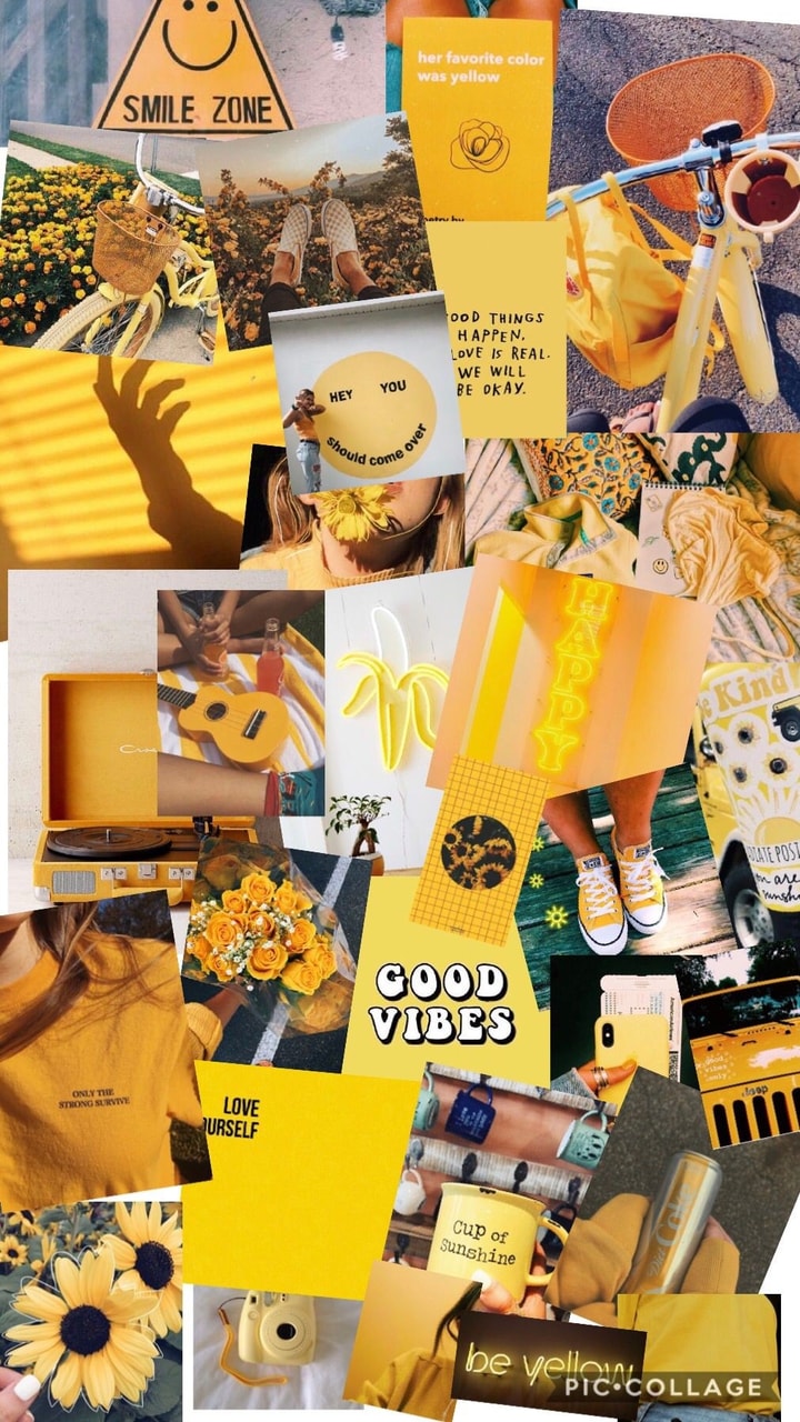 Yellow Aesthetic Photo Collage Wallpapers