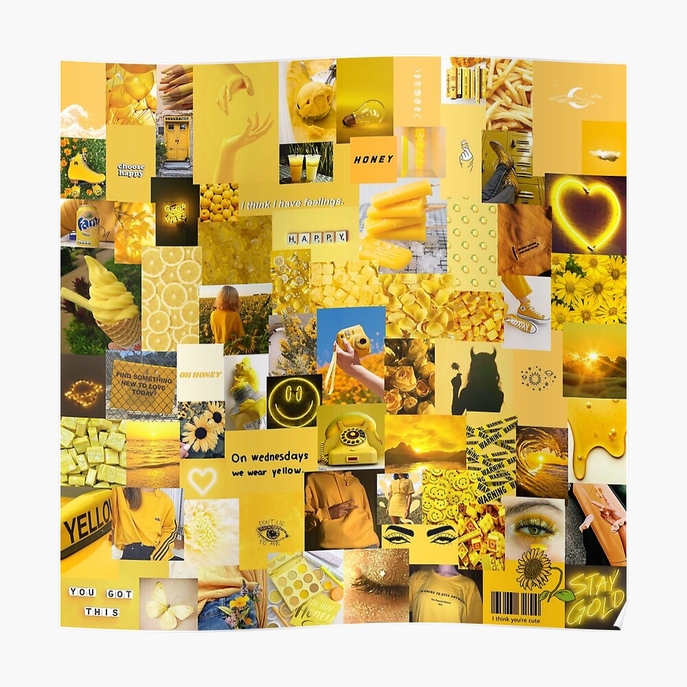 Yellow Aesthetic Photo Collage Wallpapers