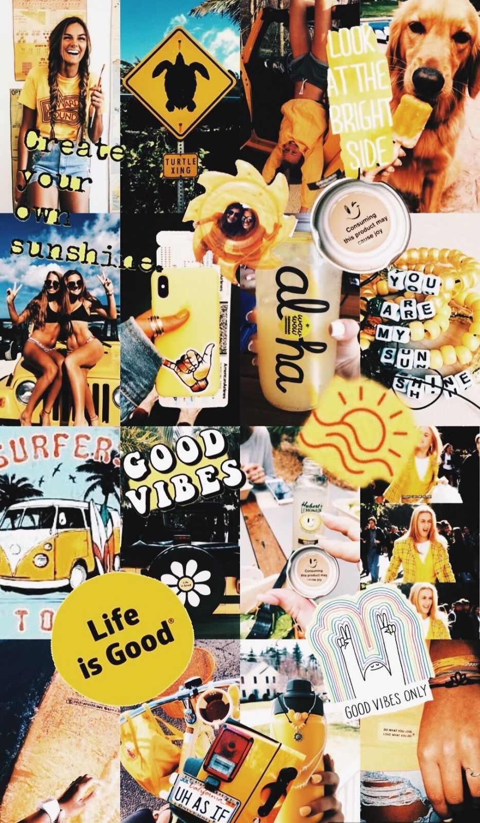 Yellow Aesthetic Photo Collage Wallpapers