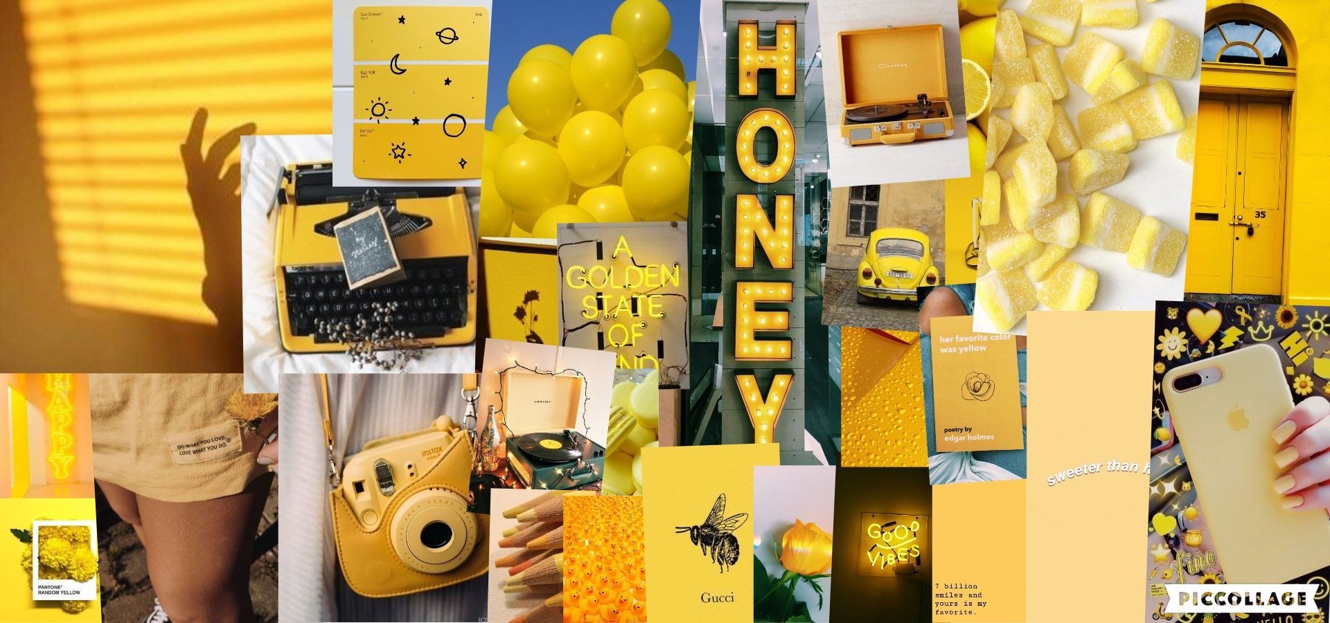 Yellow Aesthetic Photo Collage Wallpapers