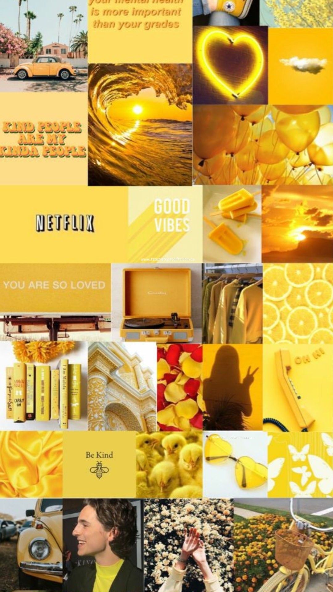 Yellow Aesthetic Photo Collage Wallpapers