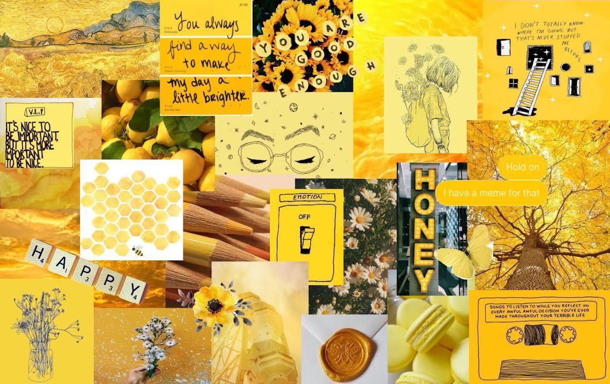 Yellow Aesthetic Photo Collage Wallpapers