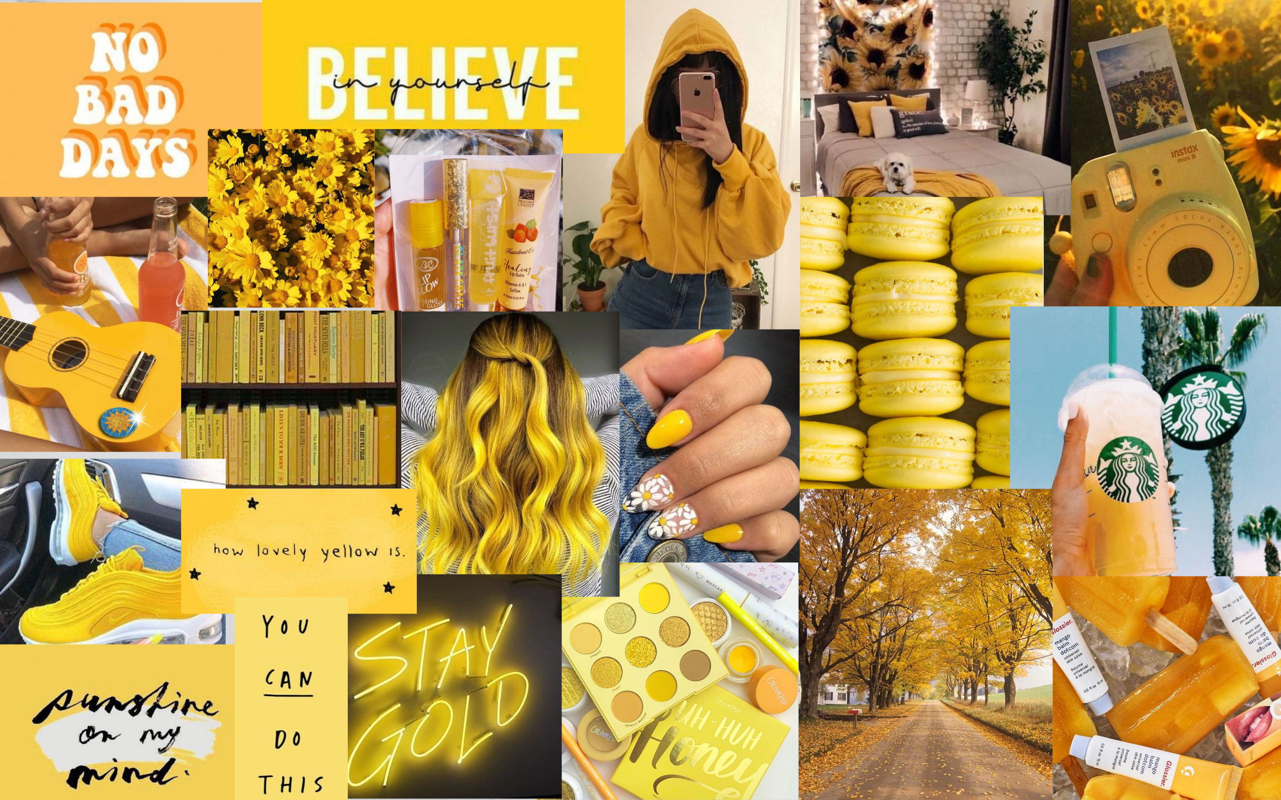 Yellow Aesthetic Photo Collage Wallpapers