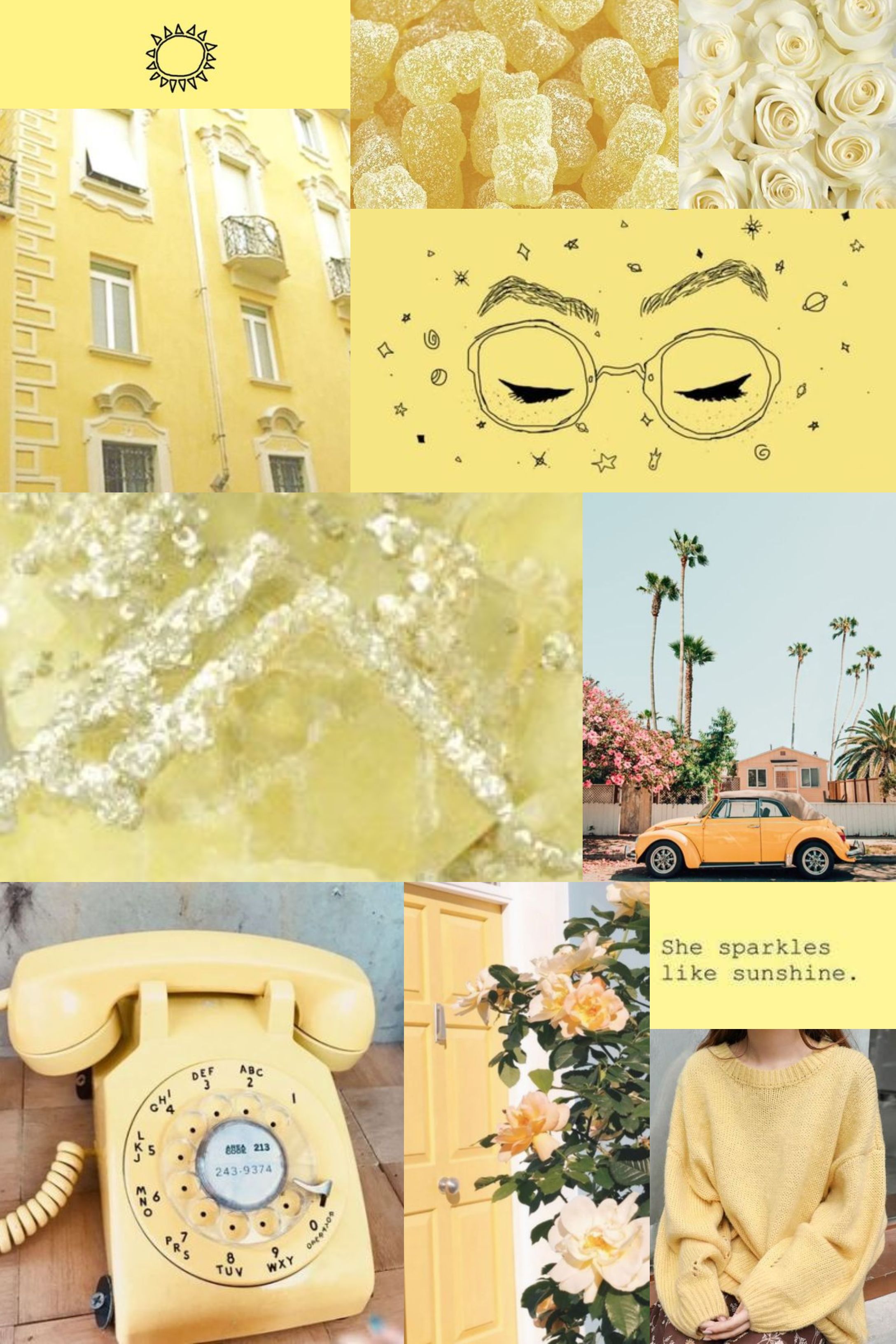 Yellow Aesthetic Photo Collage Wallpapers