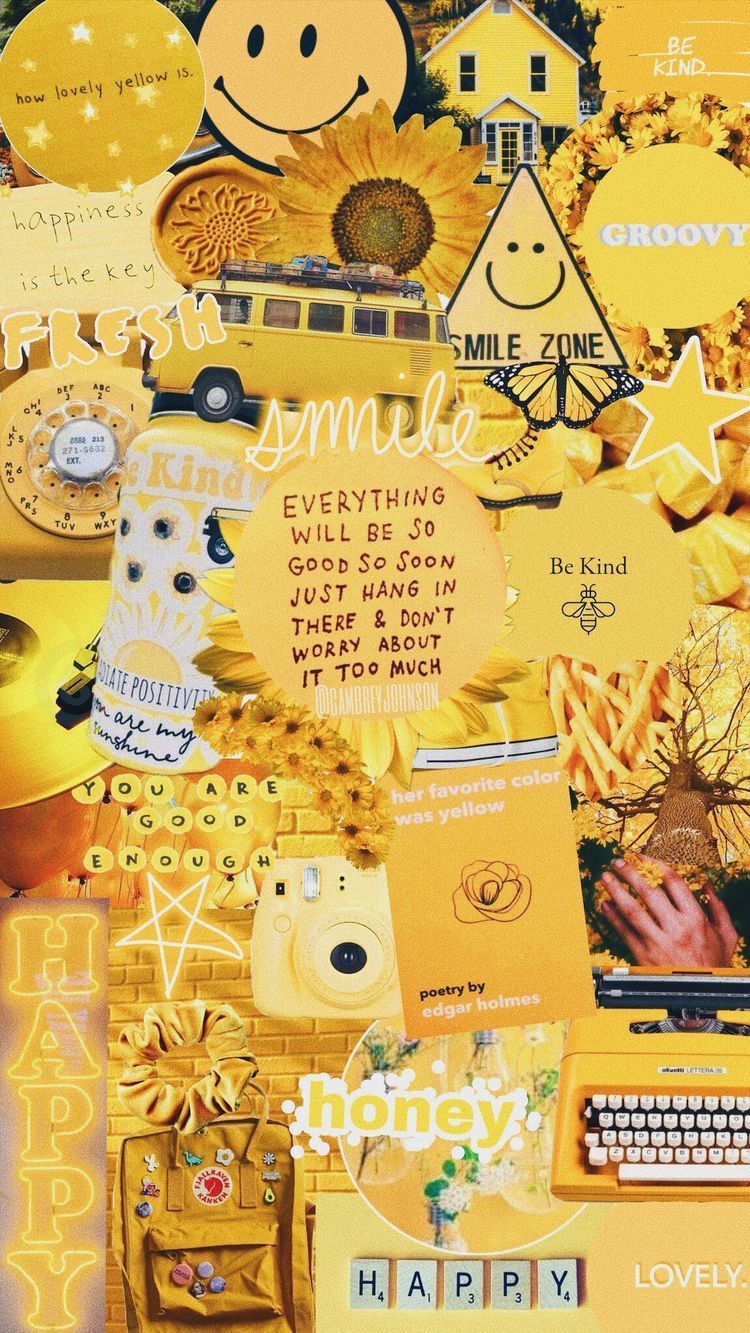 Yellow Aesthetic Photo Collage Wallpapers