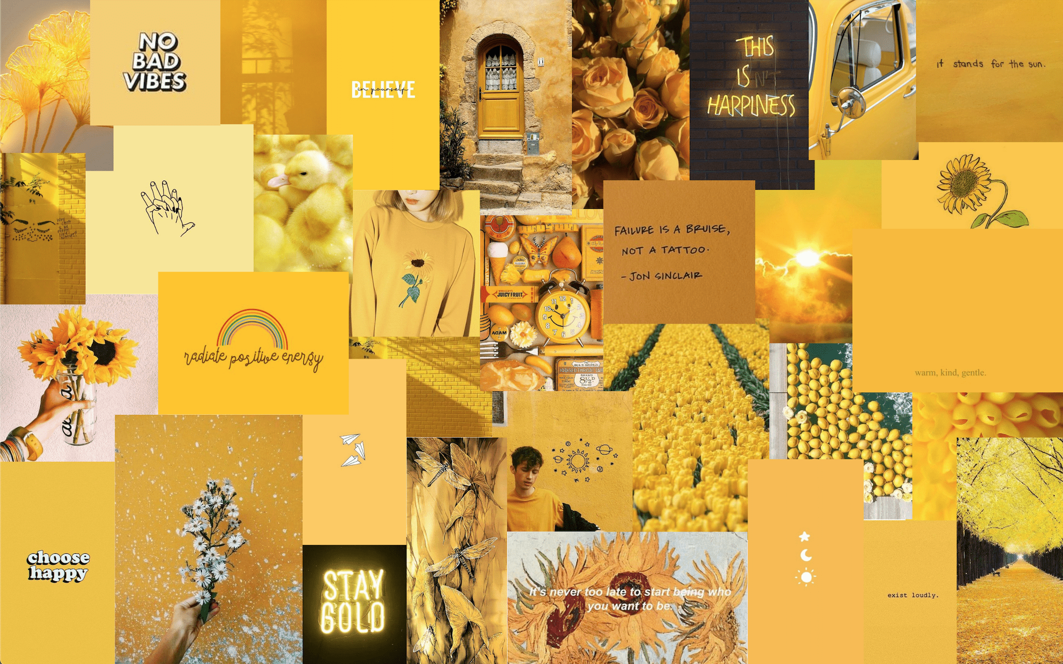 Yellow Aesthetic Quotes Desktop Wallpapers