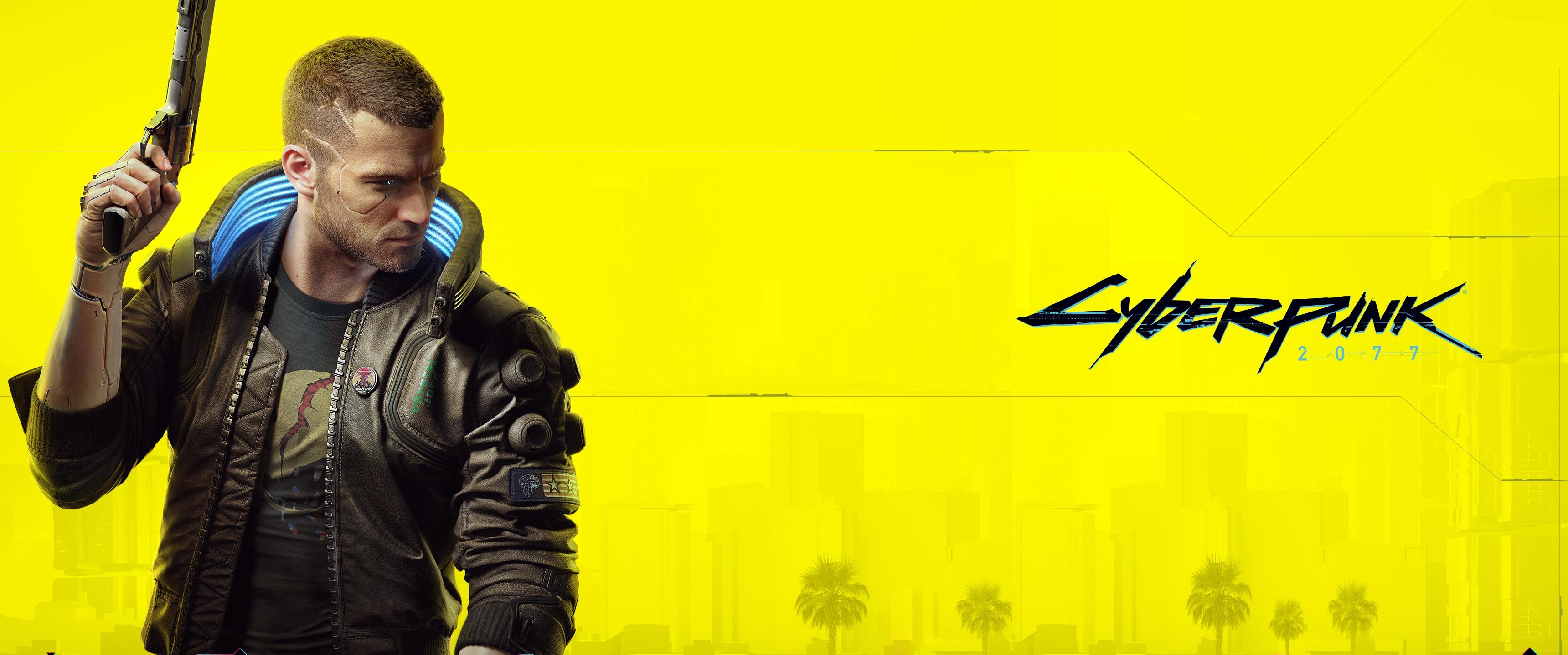 Yellow Background Cyberpunk 2077 Wallpapers