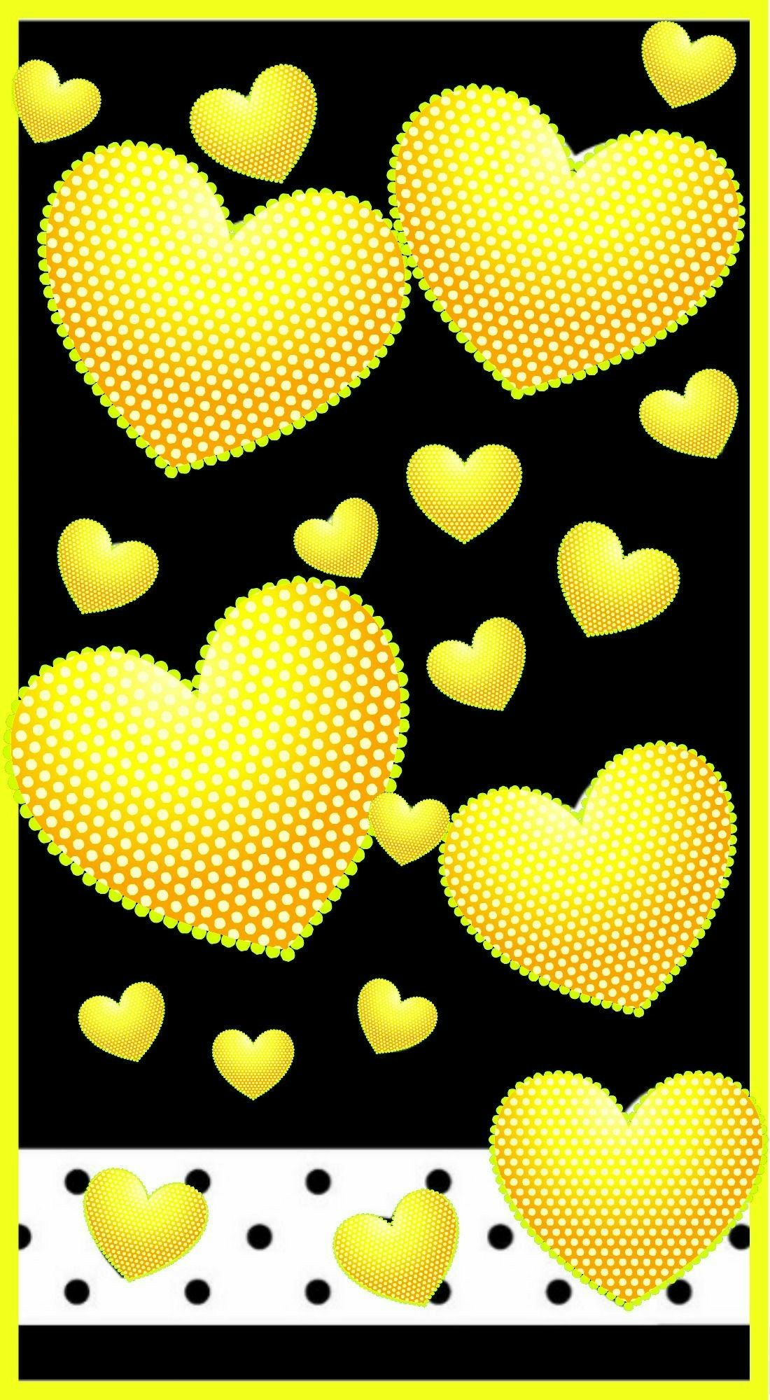 Yellow Hearts Wallpapers