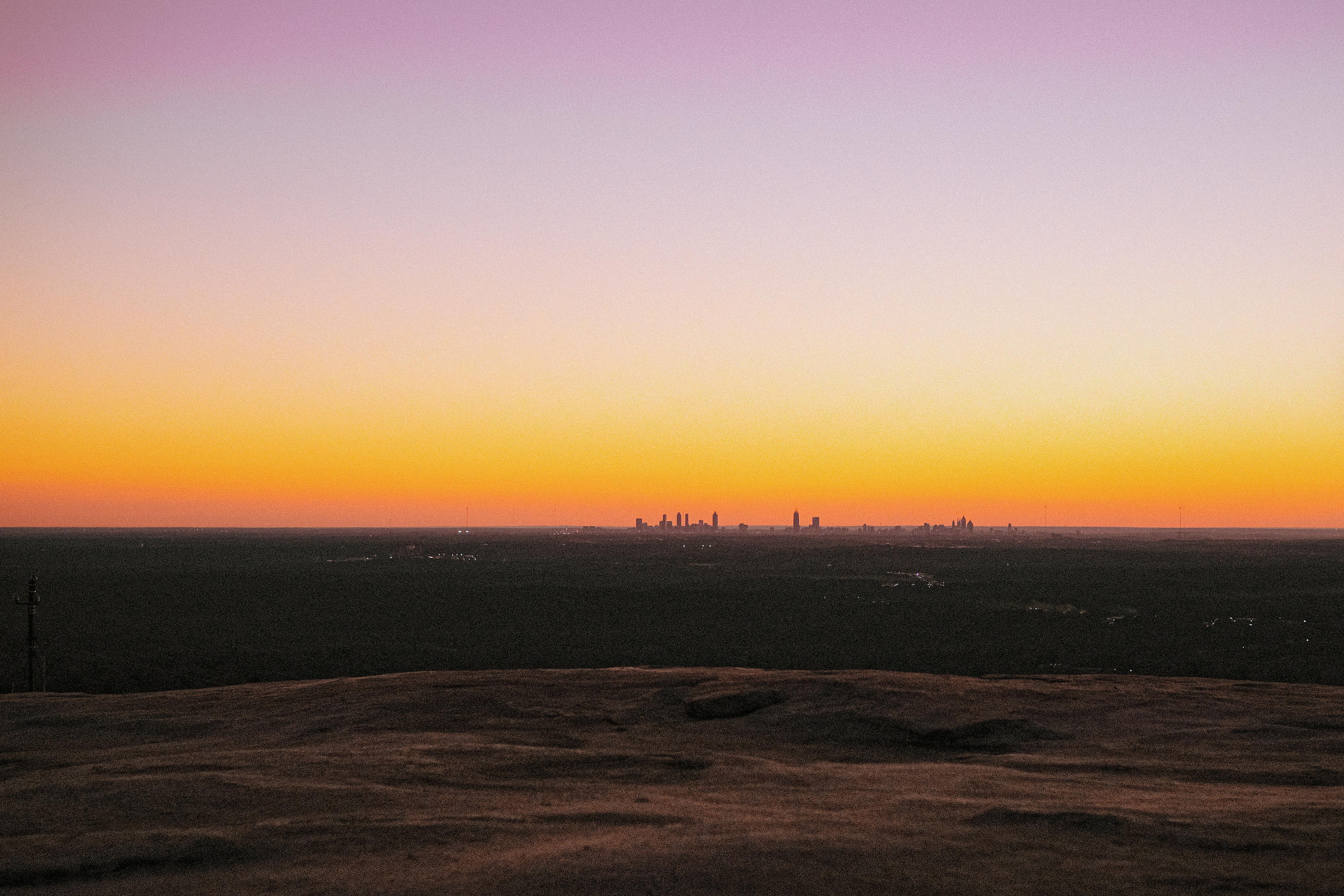 Yellow Horizon Skyline Mountains Wallpapers