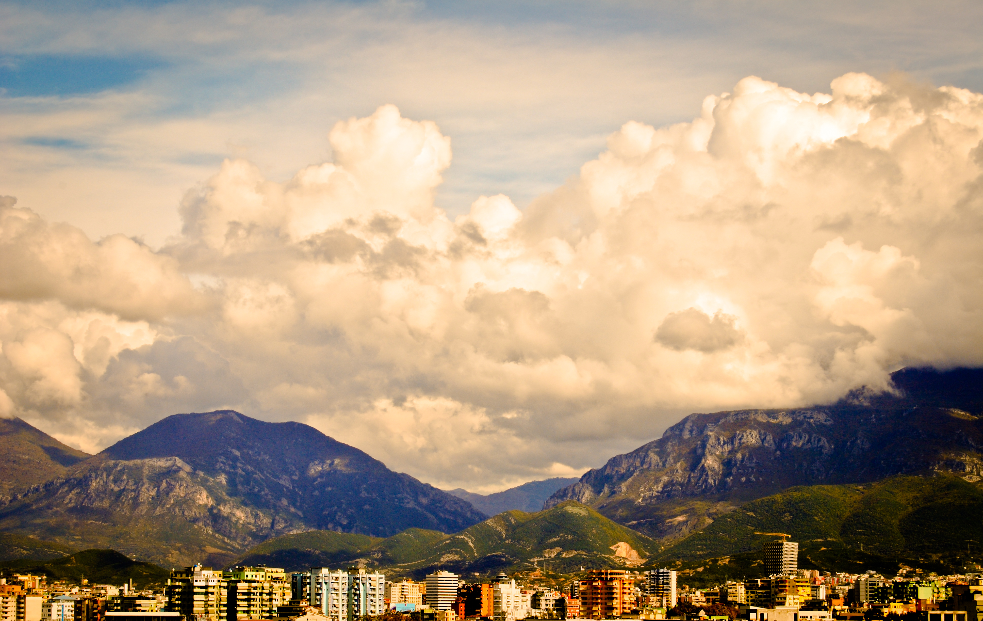 Yellow Horizon Skyline Mountains Wallpapers