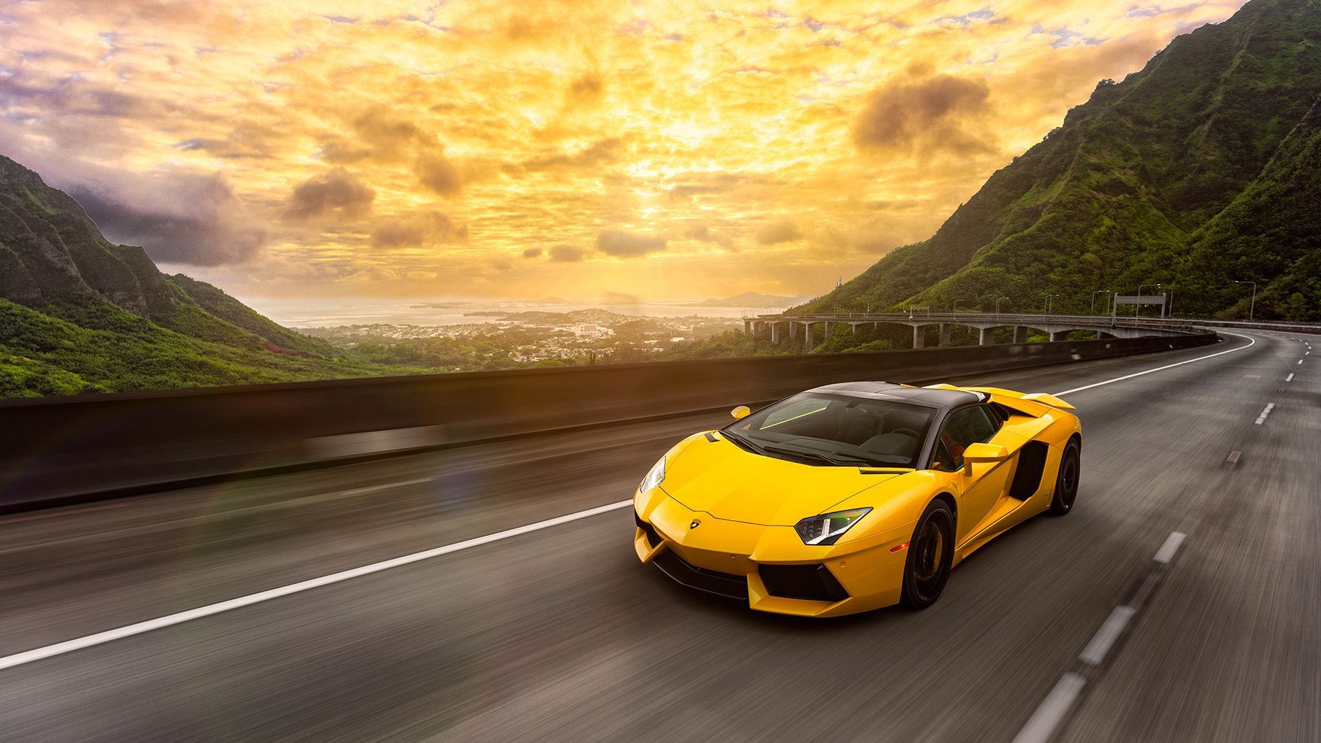 Yellow Lamborghini Aventador Wallpapers