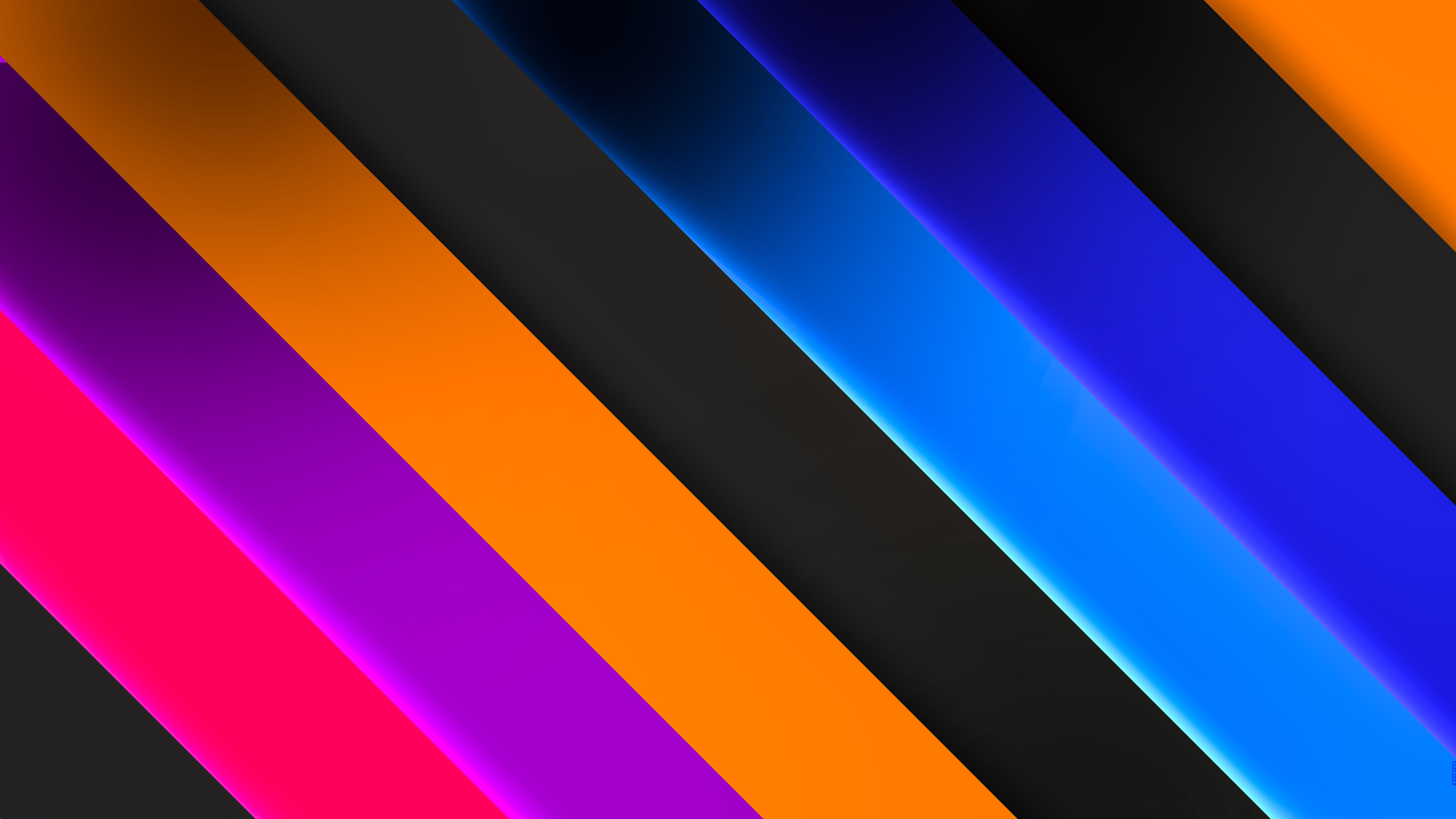 Yellow Red Blue Color Stripe 4K Wallpapers