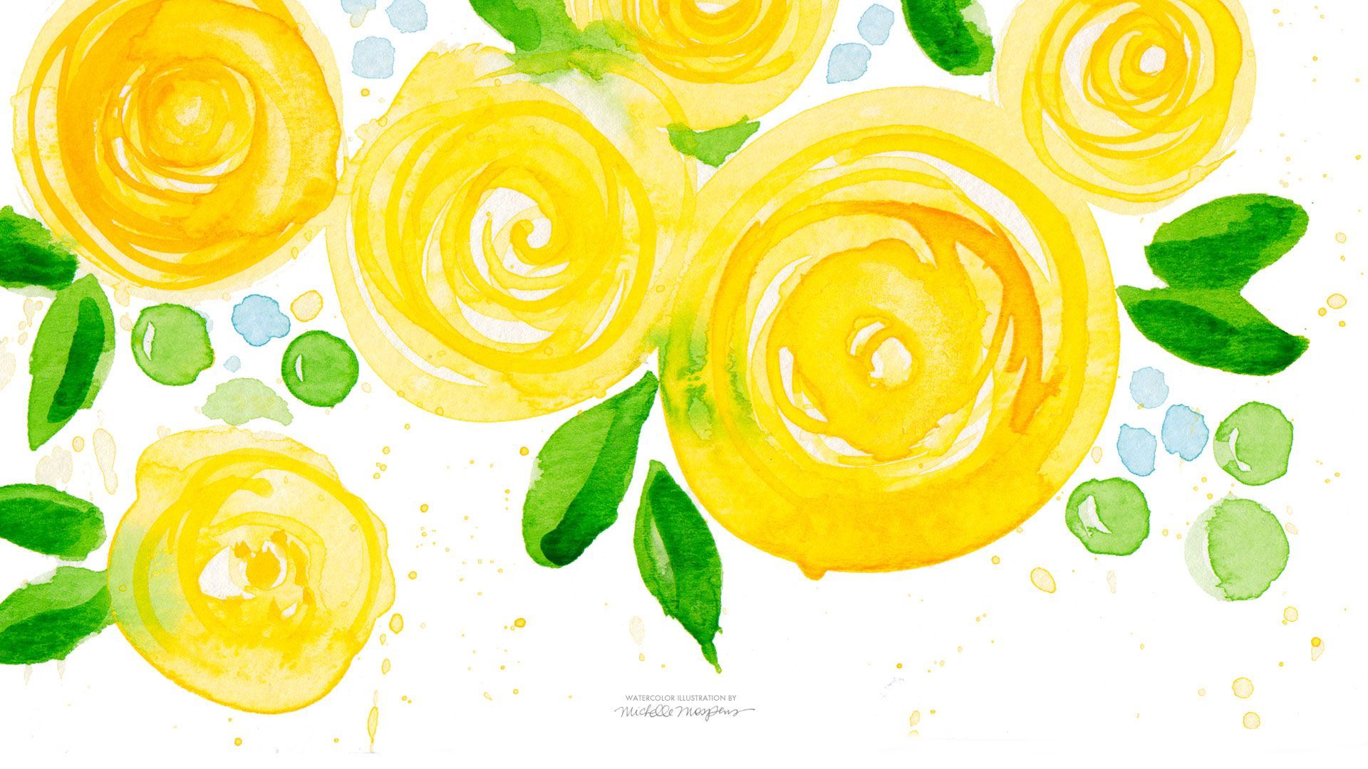 Yellow Watercolor Laptop Wallpapers