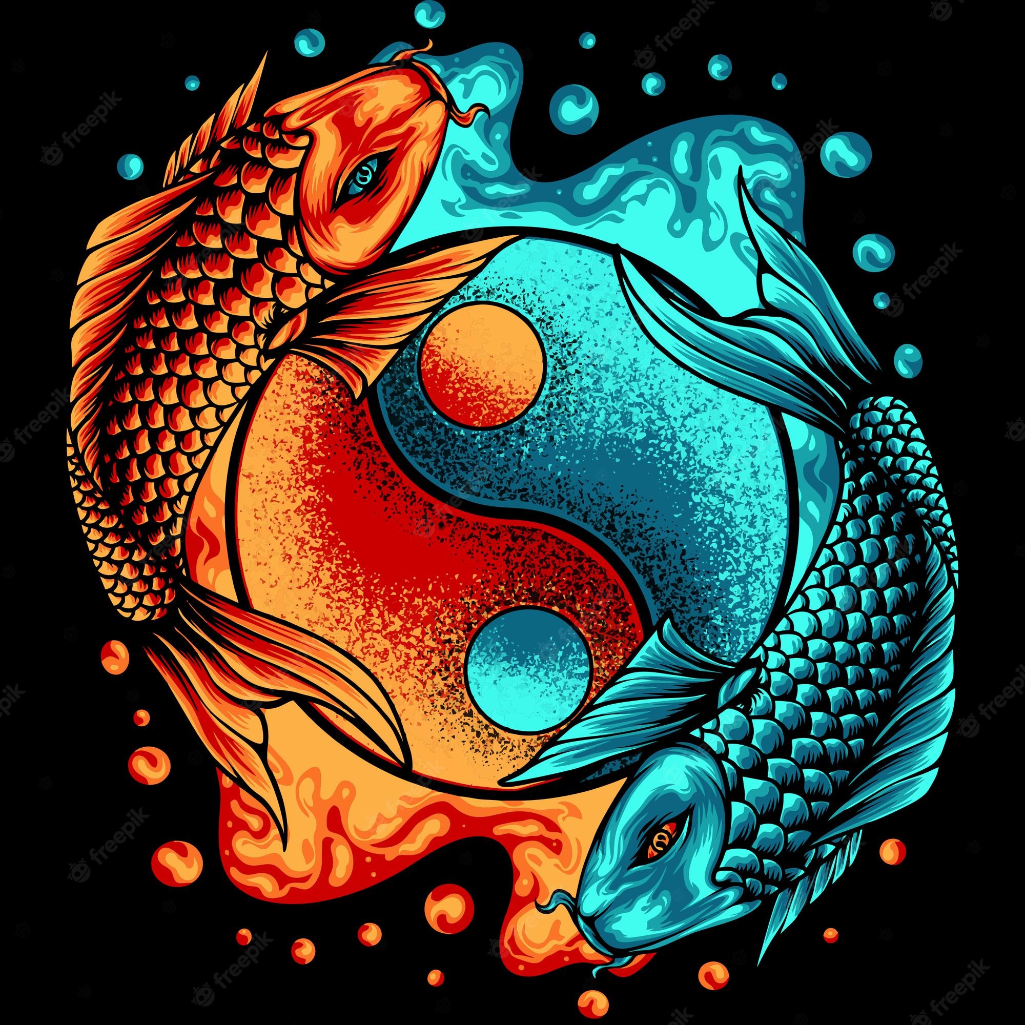 Yin Yang Koi Fish Wallpapers