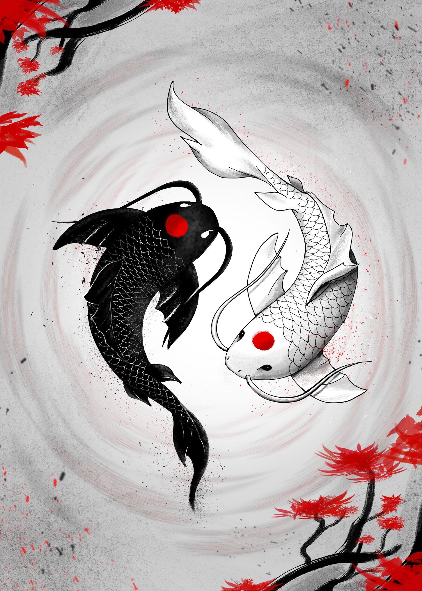 Yin Yang Koi Fish Wallpapers