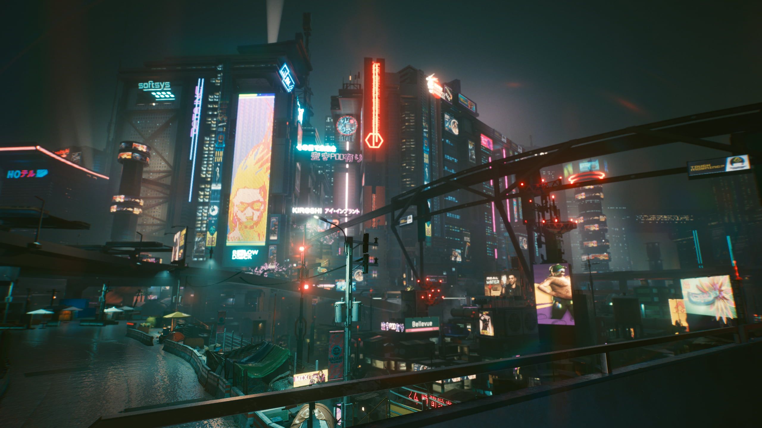 Город Найт Сити Cyberpunk 2077 ночь