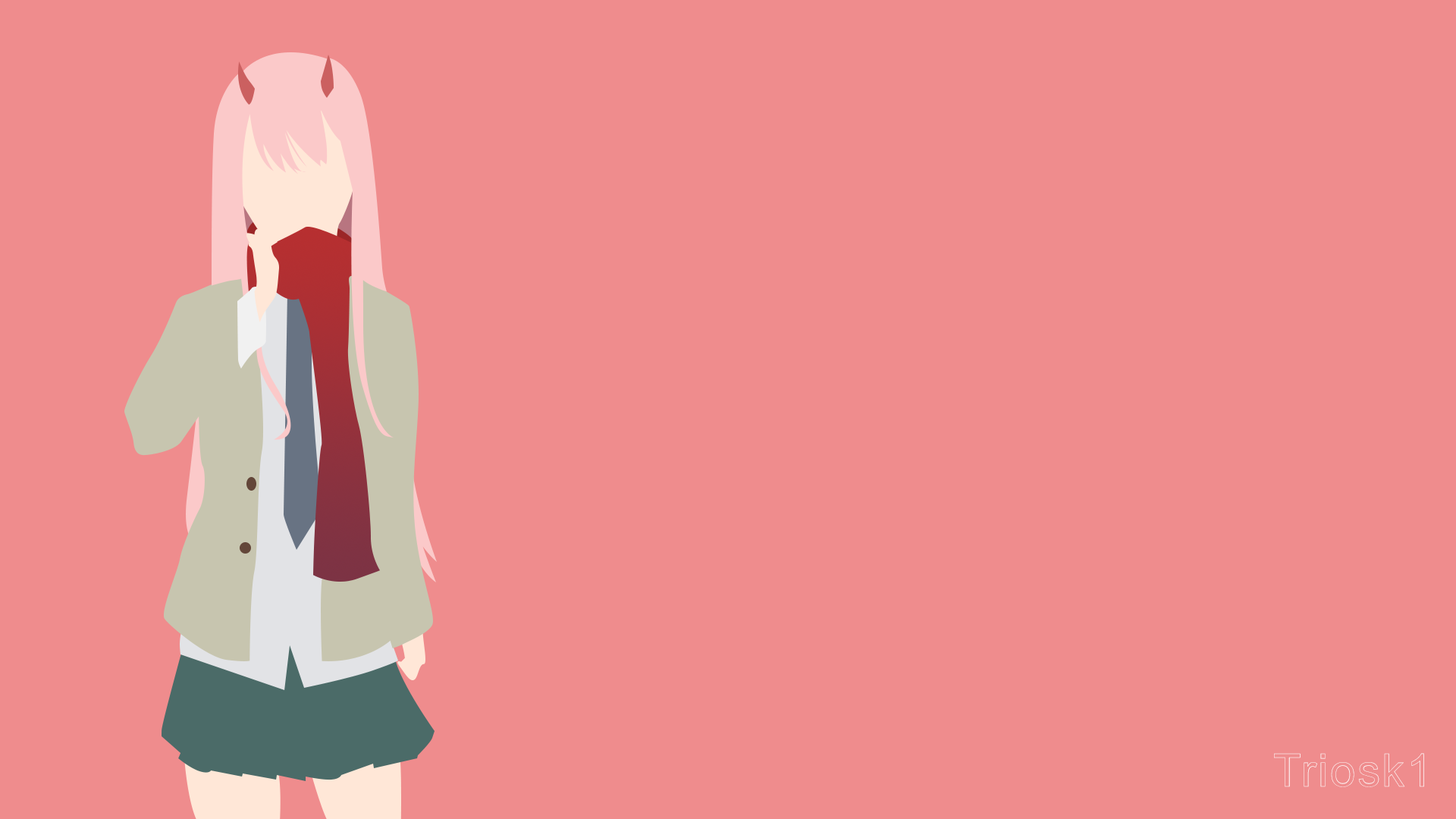 Zero Two Minimalist Wallpapers