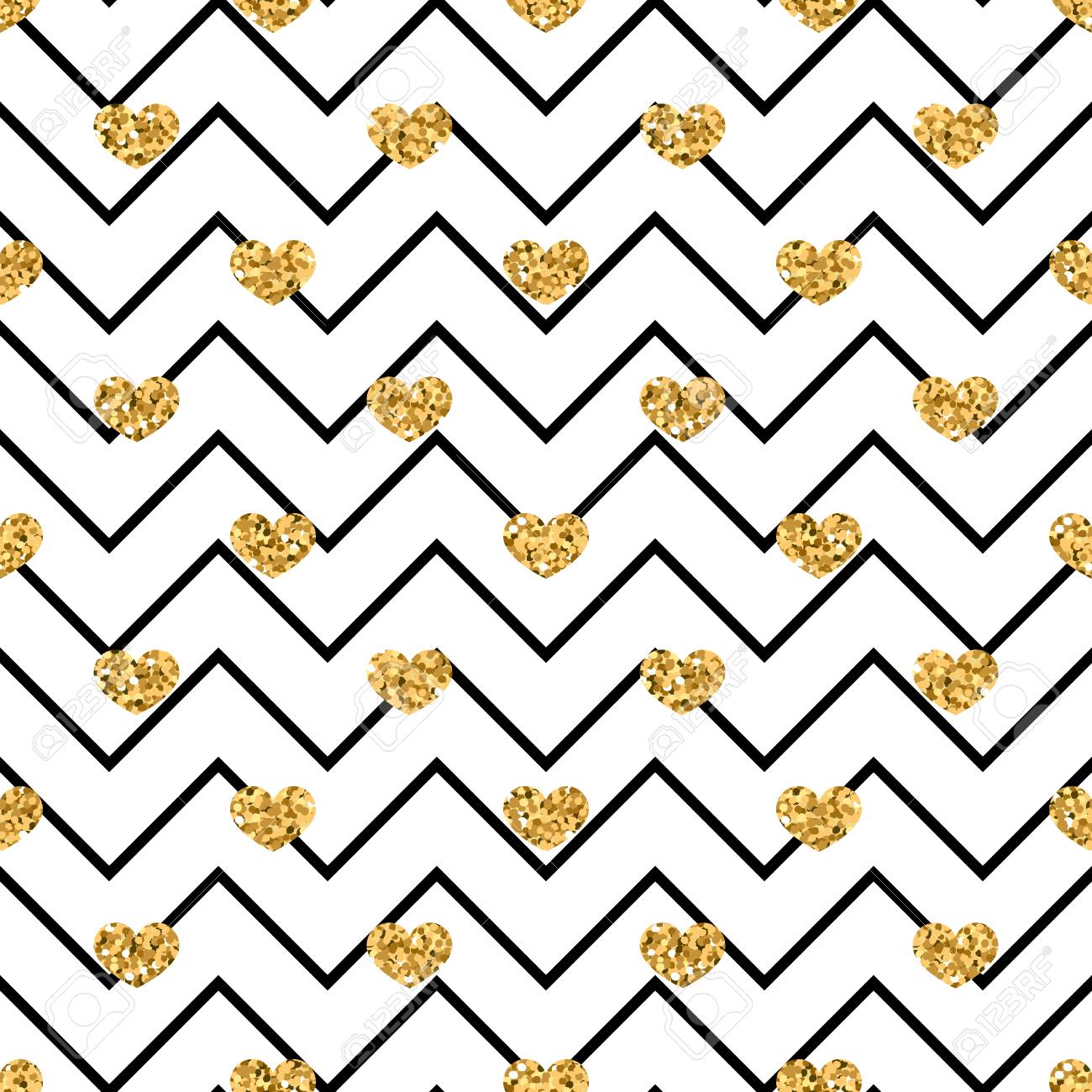 Zig Zag Hearts Pattern Wallpapers