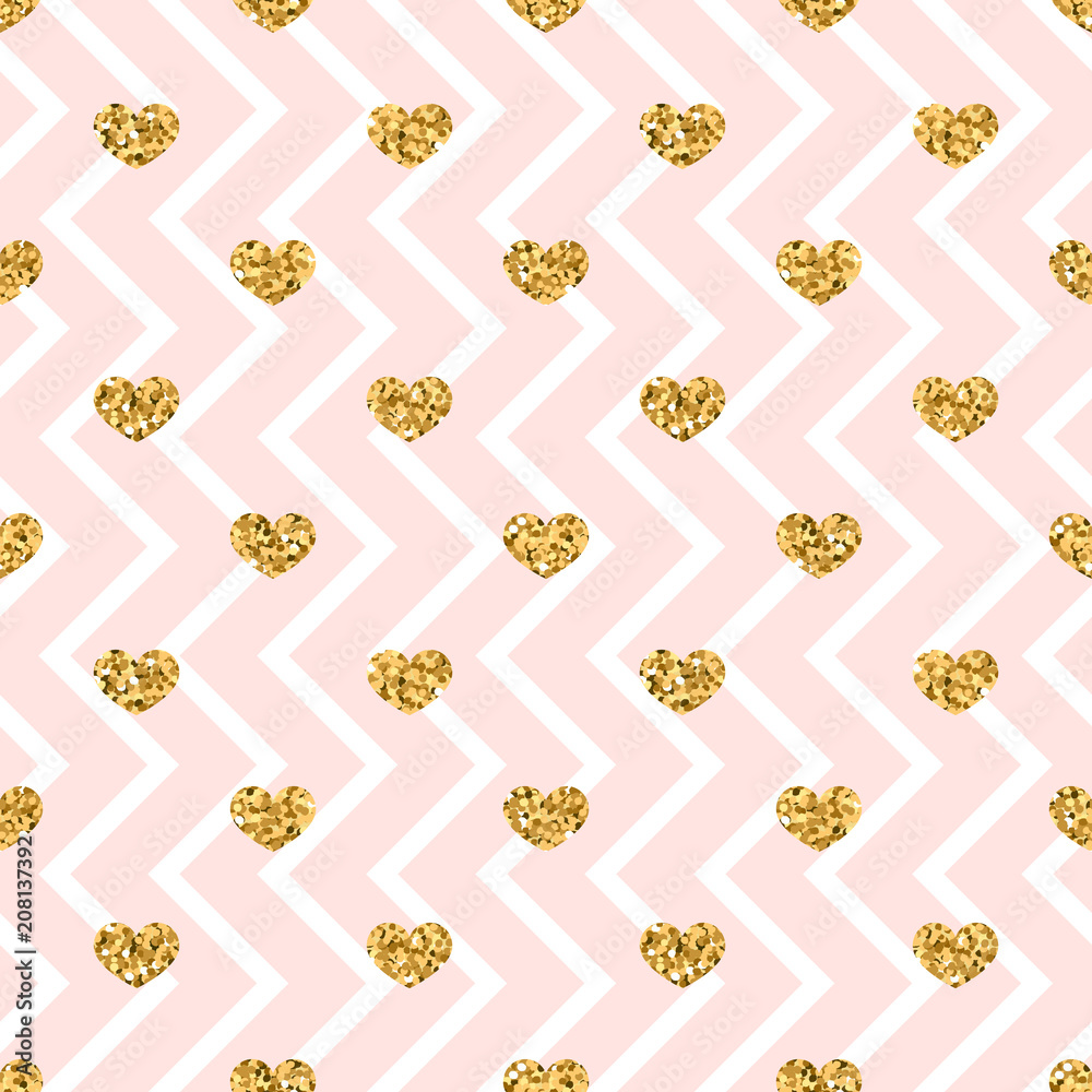 Zig Zag Hearts Pattern Wallpapers